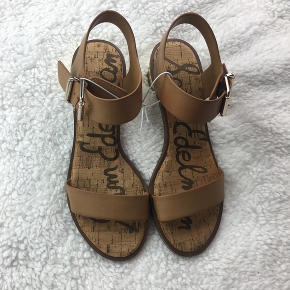 NEW! Sam Edelman Trixie sandals cognac gold heel - Picture 3 of 8